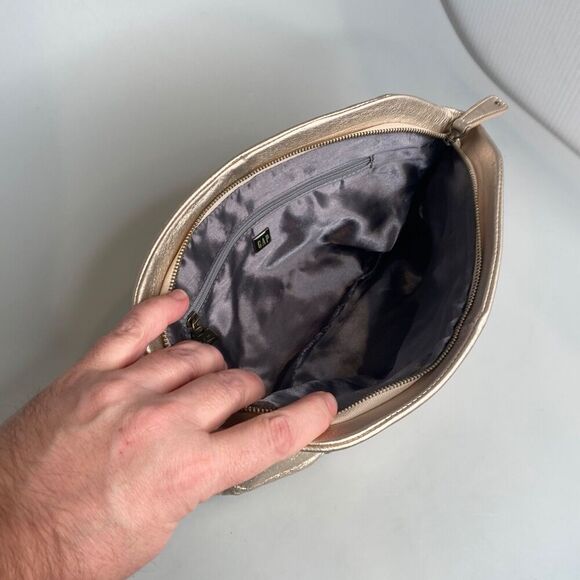 GAP - Vegan Leather Clutch Purse - Gold Color - Width 13" x Height 7.5"= - Picture 13 of 16